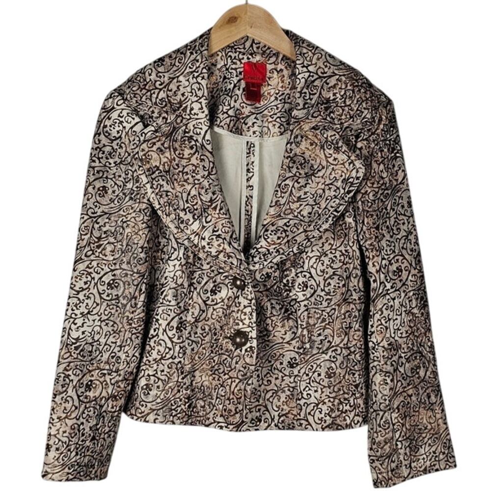 VTG Christina women's blazer size XL paisley brown iridescent elegant shape